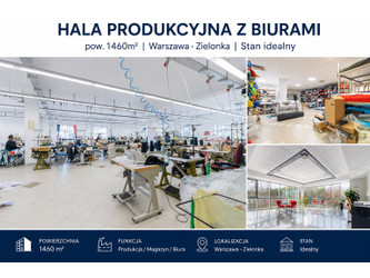 Magazyn mazowieckie
Warszawa
Rembertów Na sprzedaż 8 450 000 PLN 1460 m2 